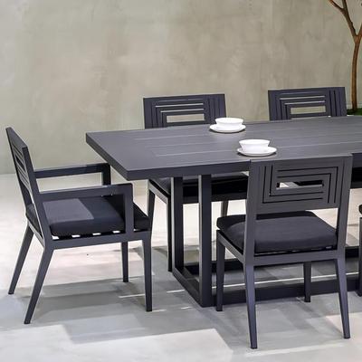 MYX-2505 106" Aluminum dining table 8 chairs set