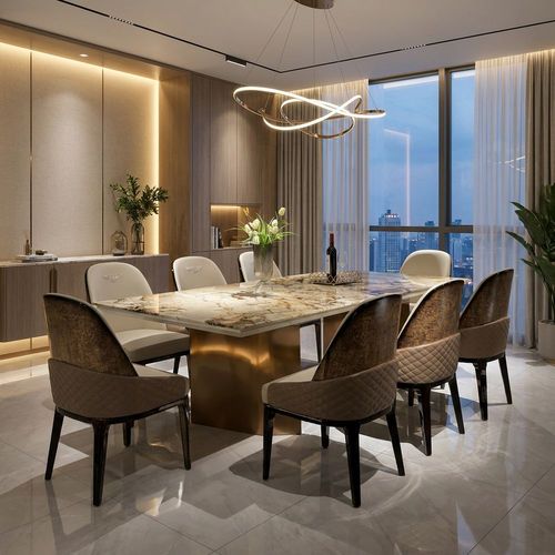 Ethos Aura Imperial Marble Dining Suite