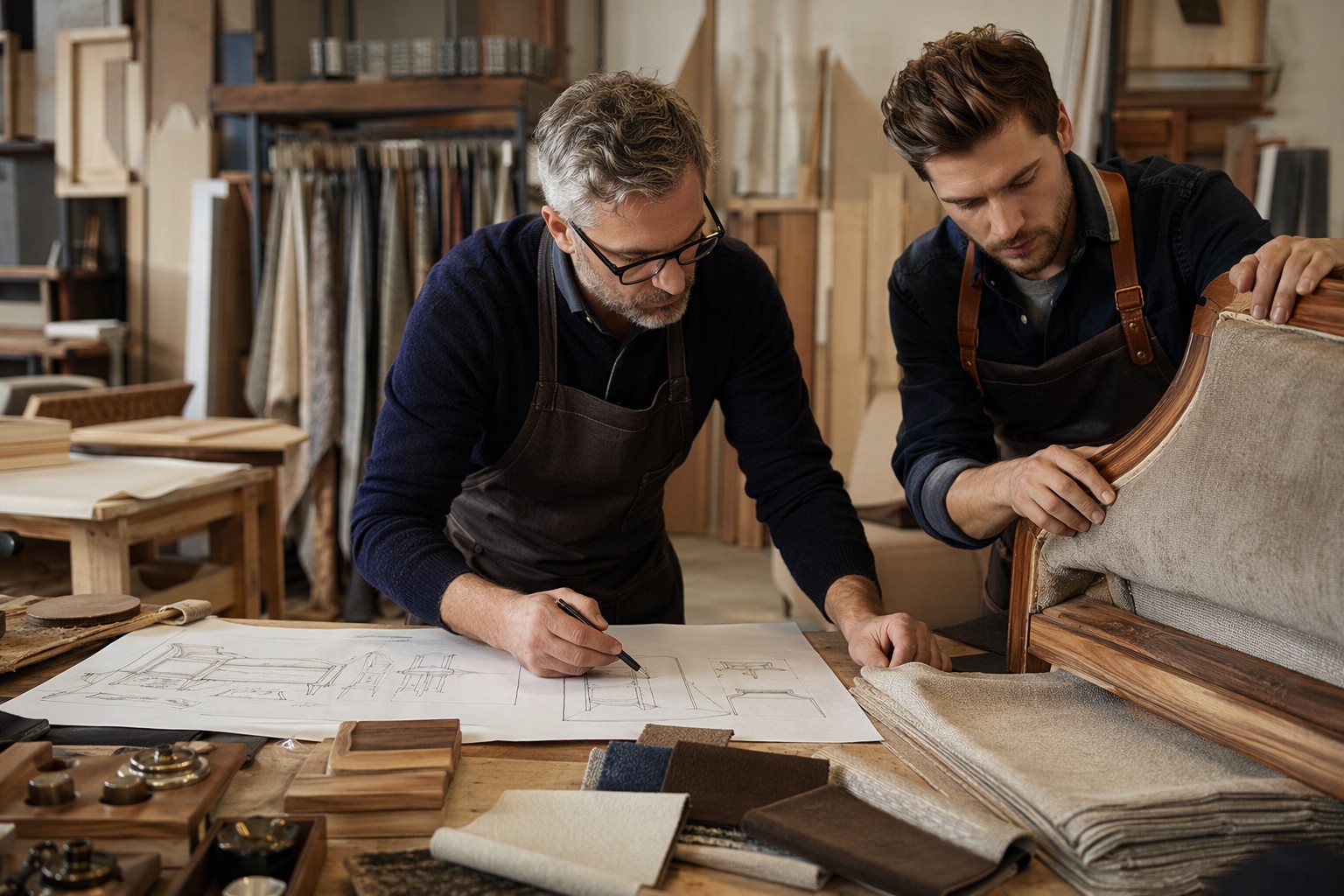 Drawing based customization and furniture production workflow visual for Momoda Furniture