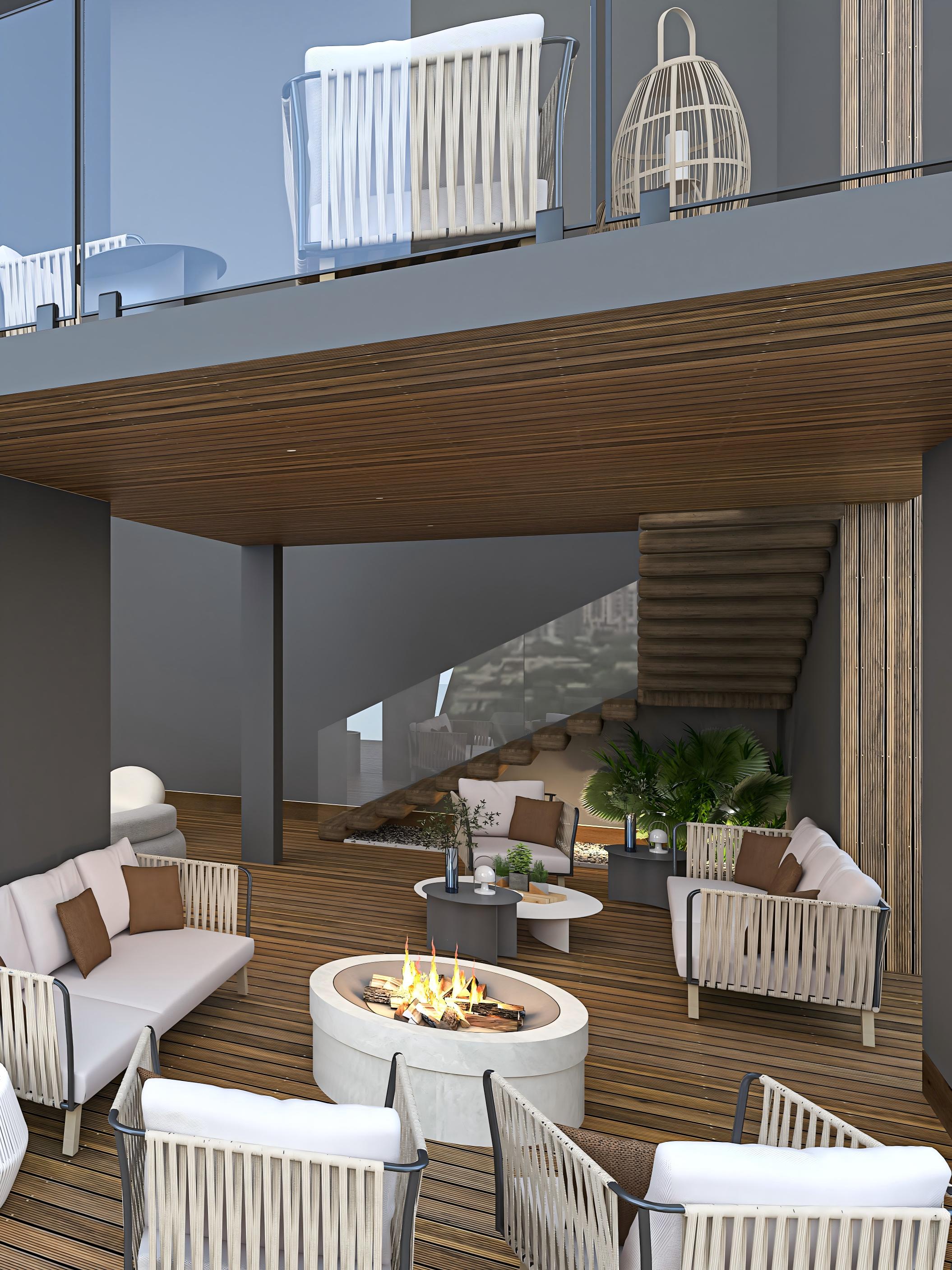 Modern furniture project in a private villa