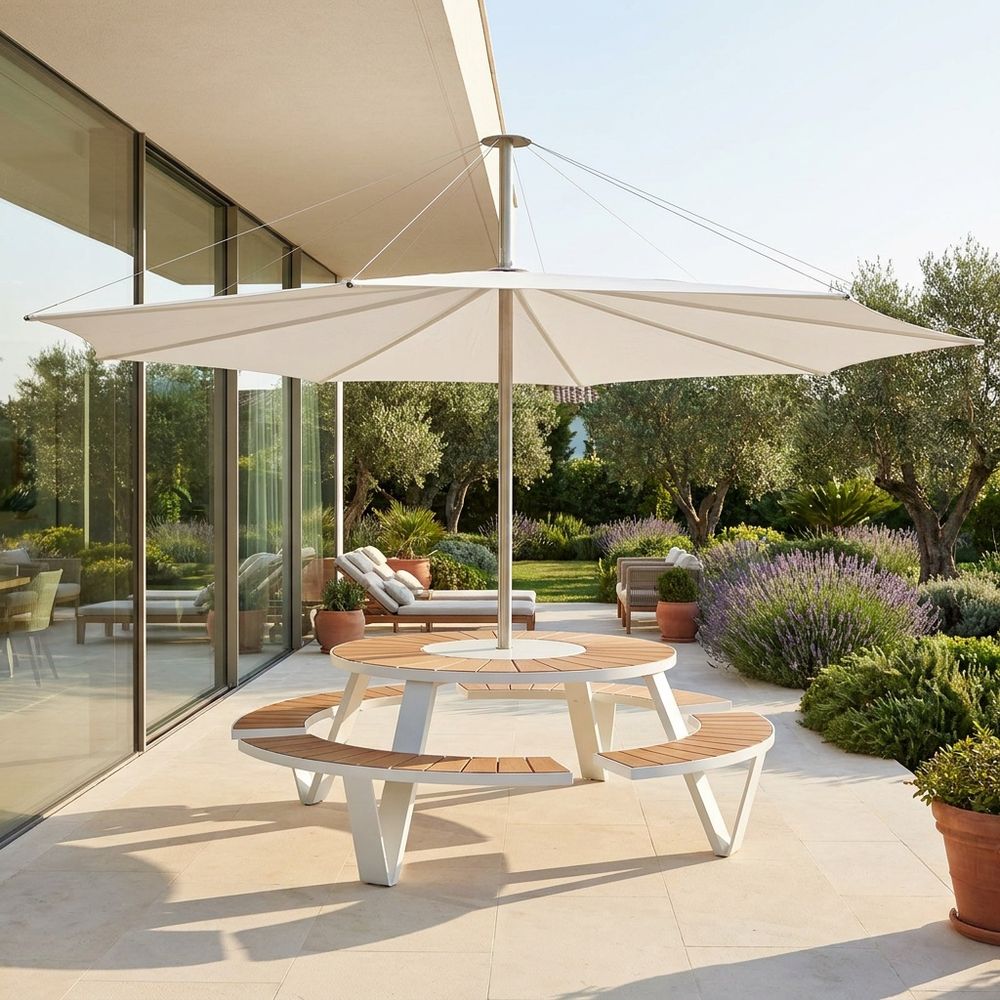WPC outdoor park bench set