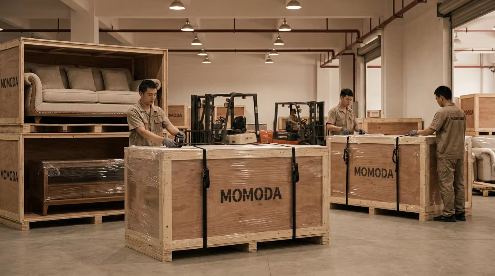 Modern furniture project delivery and logistics