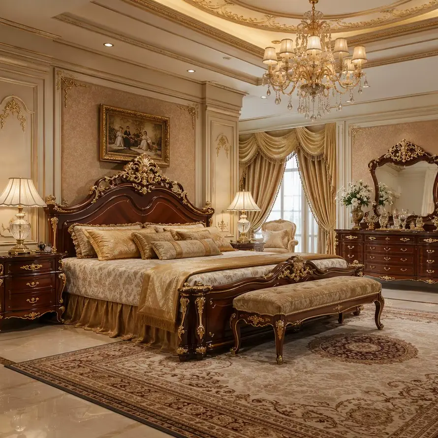 Heritage classic indoor bedroom furniture for a luxury suite