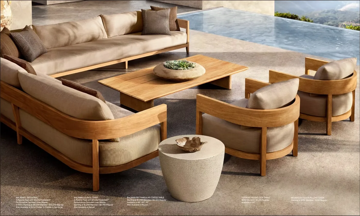 Custom teak garden furniture set from Solis collection produced in Foshan
